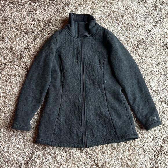 Grey medium weight fleece lined North Face jacket size M - Picture 2 of 5
